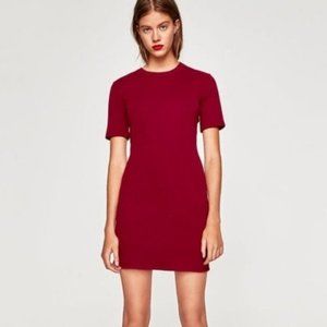 Zara Red Ribbed Mini Dress (S)